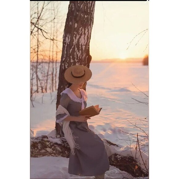 Scarlet Darkness Womens Dress Sz 6 Blue Colonial Pioneer Prairie Cosplay Costume - Picture 6 of 7